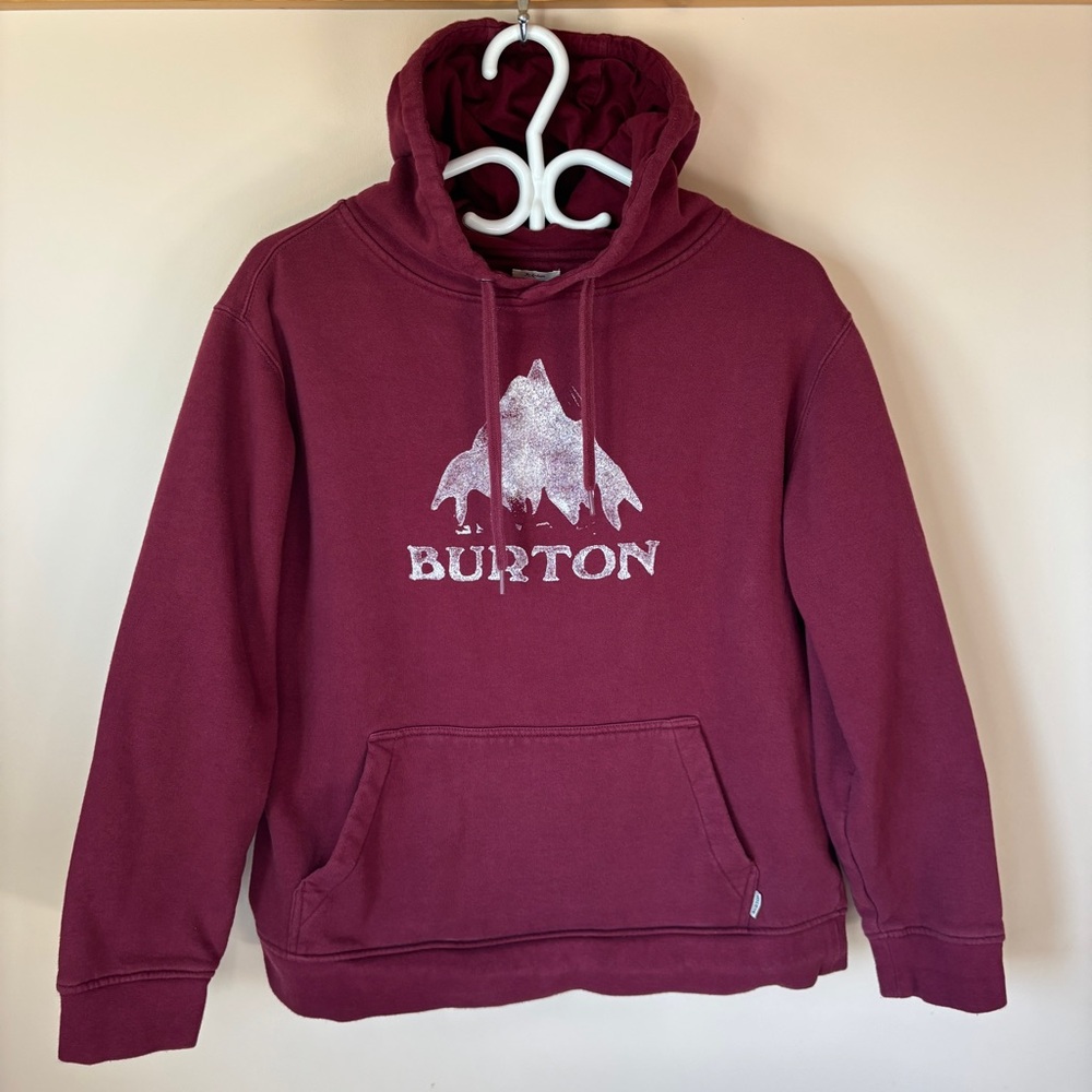 Burton Men’s M Burgundy Hoodie with Mountain Logo